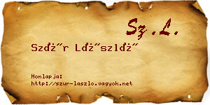 Szür László névjegykártya
